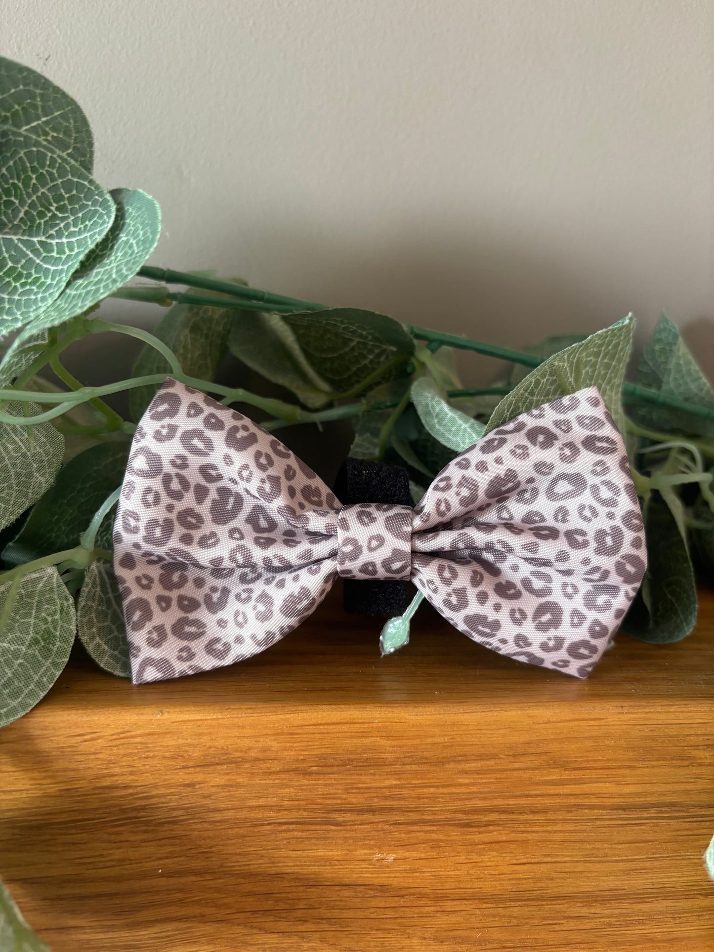 Mocha Cow Print Bow Tie - Trendy Dog Accessory!