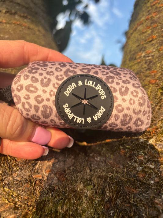 Mocha Cow Print Poop Bag Holder