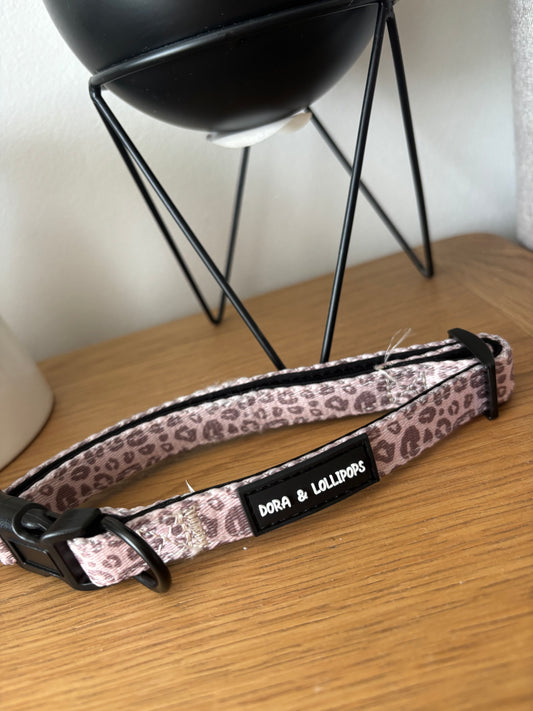 Mocha Cow Print Quick Release Dog Collar