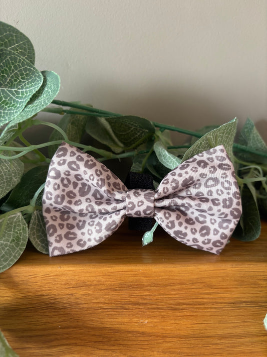 Mocha Cow Print Bow Tie