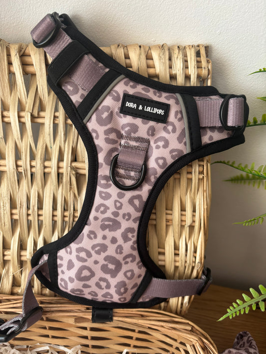 Mocha Cow Print No Pull Adventure Harness