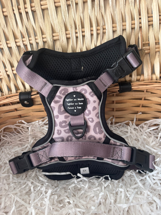 Mocha Cow Print No Pull Adventure Harness