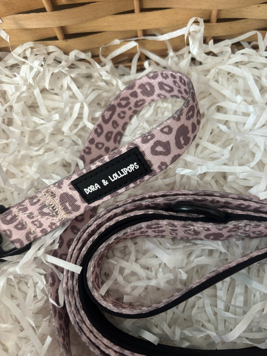 Mocha Cow Print Dog Lead
