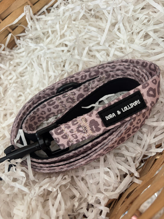 Mocha Cow Print Dog Lead
