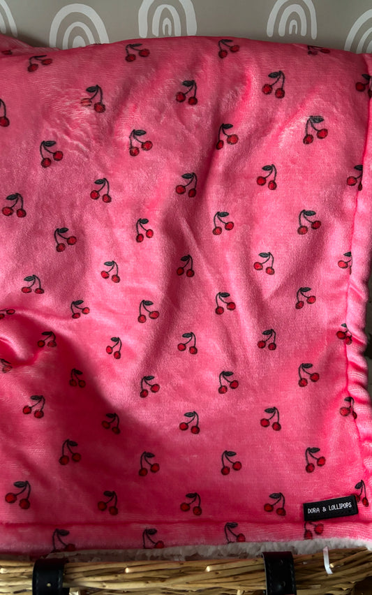 Cherry Drops Fleece Snuggle Blanket