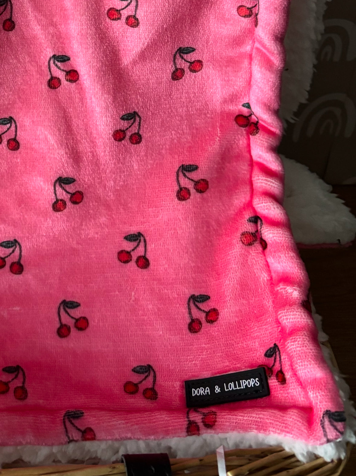 Cherry Drops Fleece Snuggle Blanket